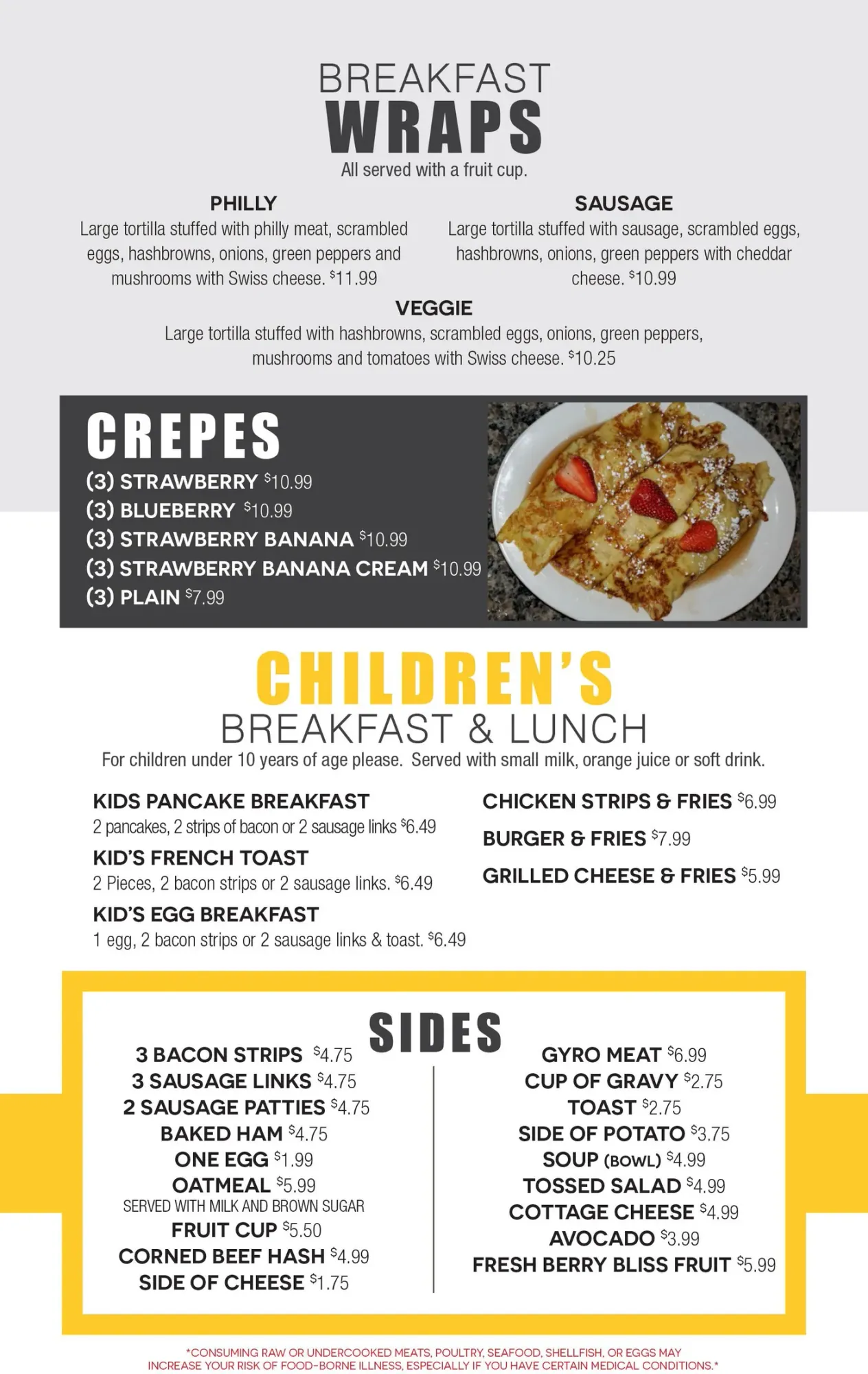 Check out our options on our menu - Page 3