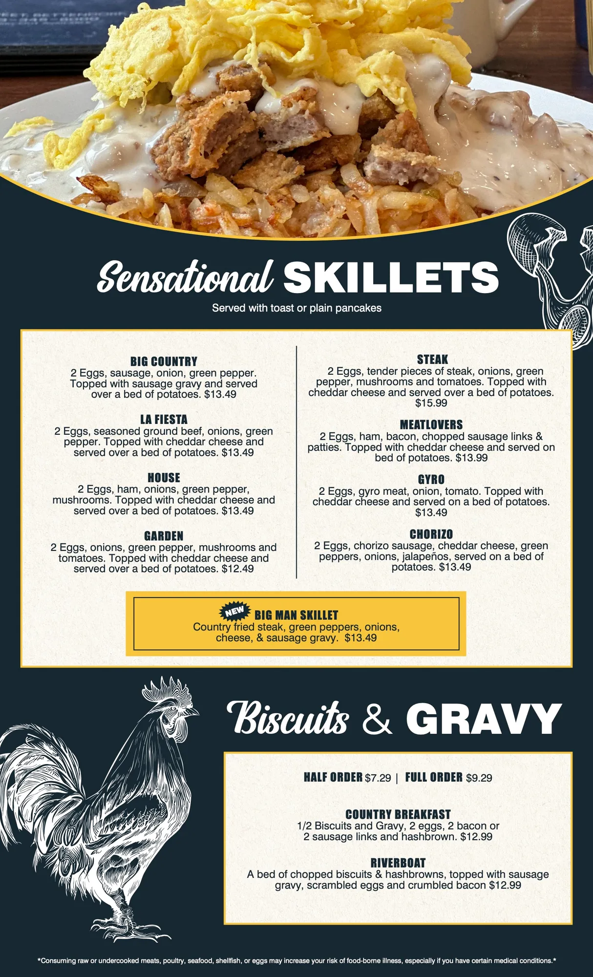Check out our options on our menu - Page 1