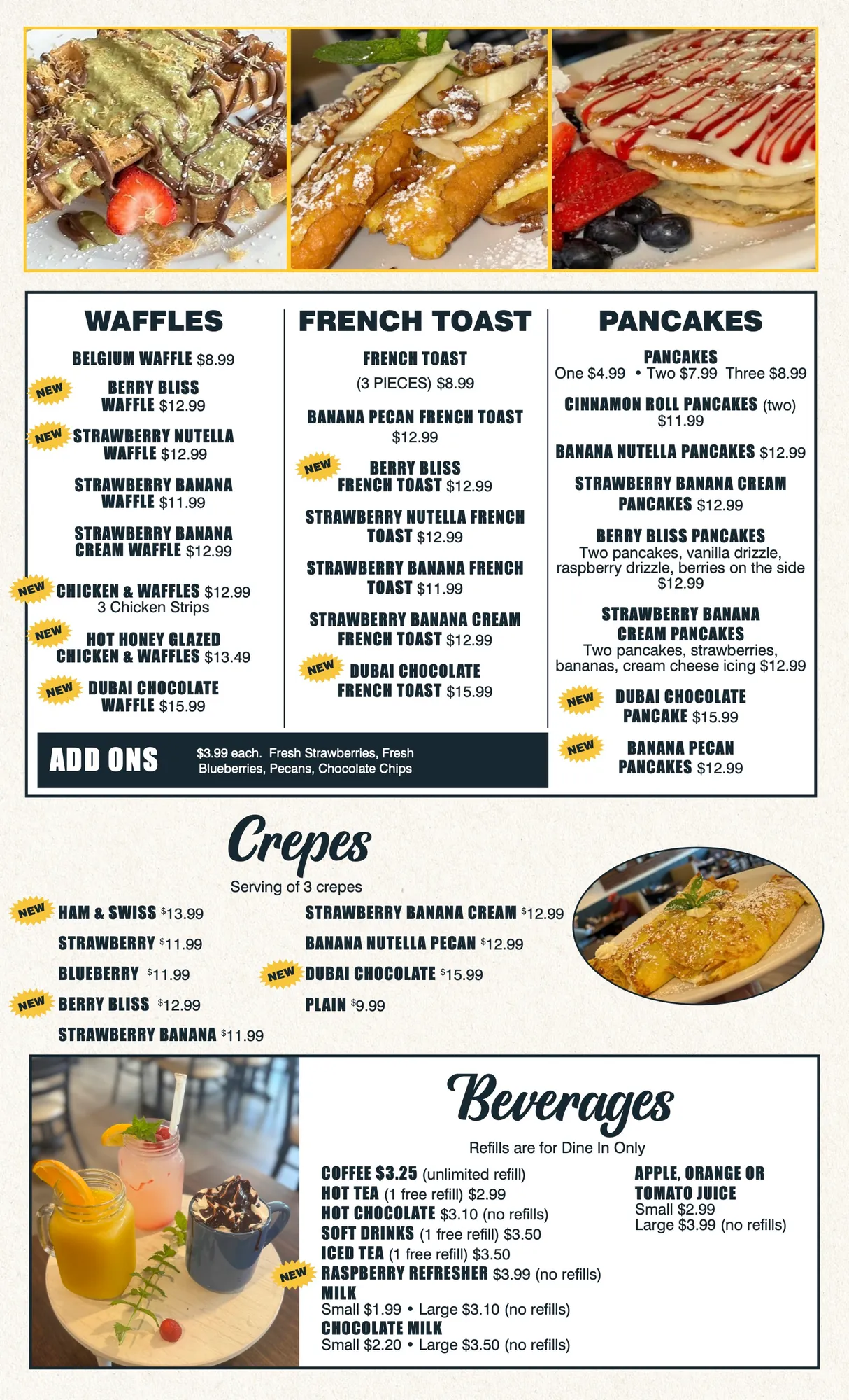 Check out our options on our menu - Page 4